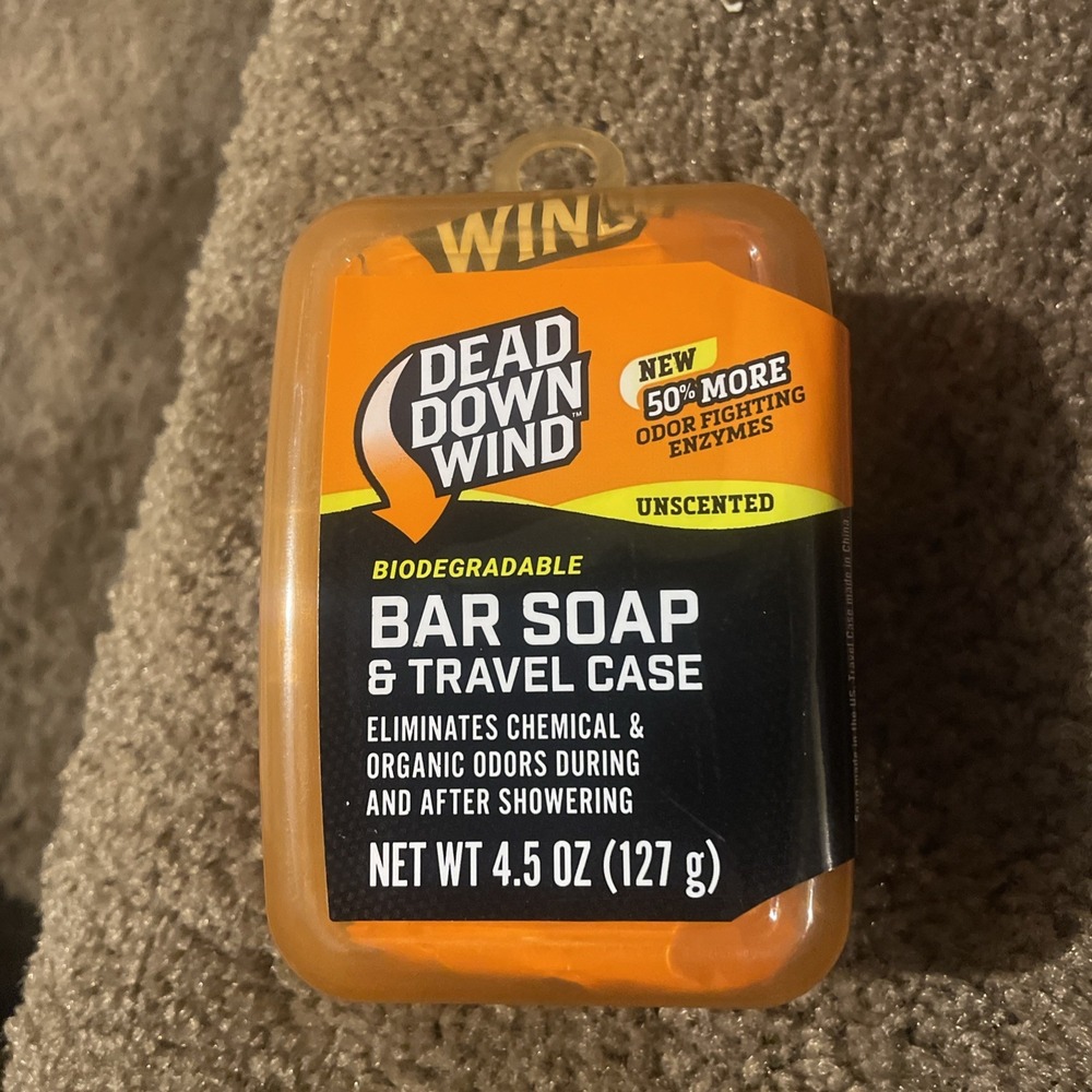 Dead Down Wind Hunting Odor Eliminating Bar Soap Unscented 4.5oz Travel Case